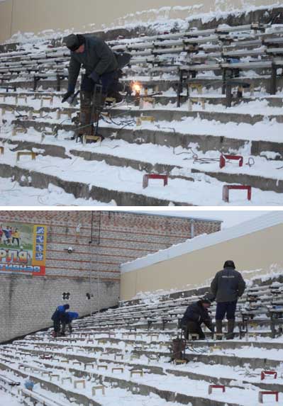 Возобновились строительные работы по реконструкции центральной спортивной арены города Шумерли